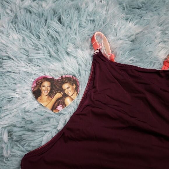 VS Unlined Triangle Strappy Bralette Plum Medium - Picture 4 of 6